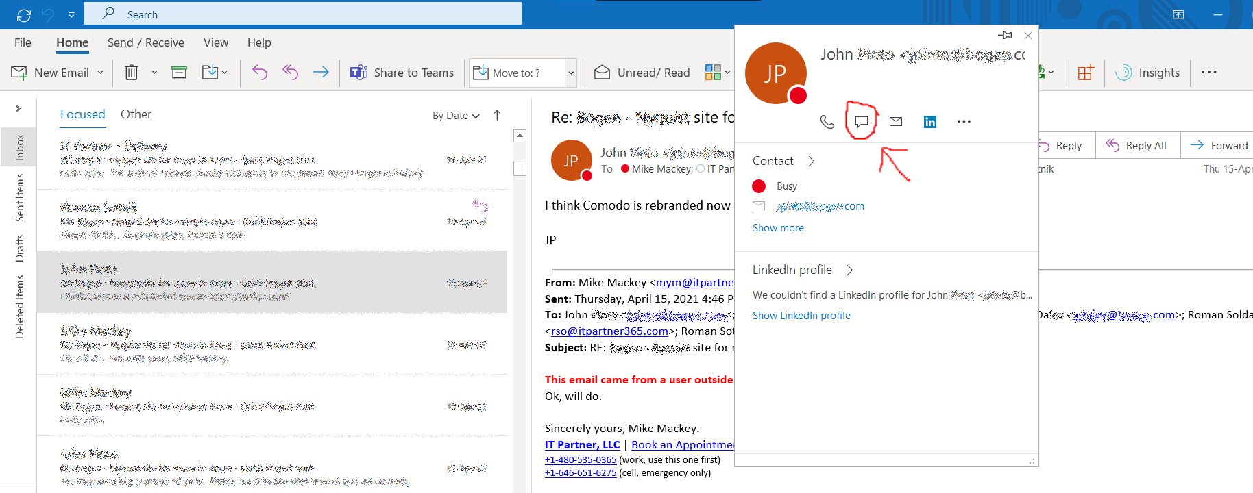 How to communicate with external users in Teams